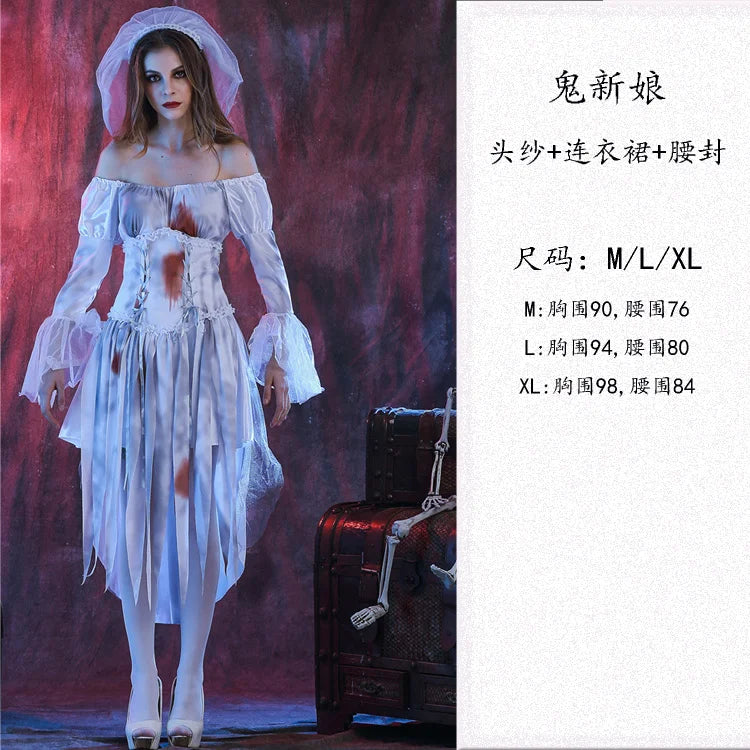 Women Halloween Vampire couple uniform Purim Cosplay Costumes men Horror Ghost Dead Zombie Corpse Bride costume Dress adult Good Vibrations
