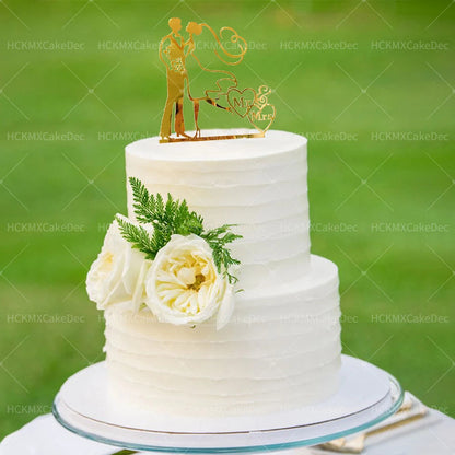 5pcs/1pc Ins Gold Black Mr&Mrs Wedding Cake Toppers for Valentine's Day Cake Toppers Wedding Party Cake Decoration supplies Good Vibrations
