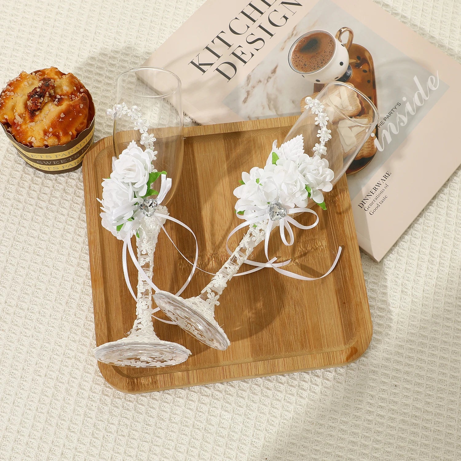 Wedding Champagne Glasses for Bride and Groom Wedding Toasting Flutes Good Vibrations