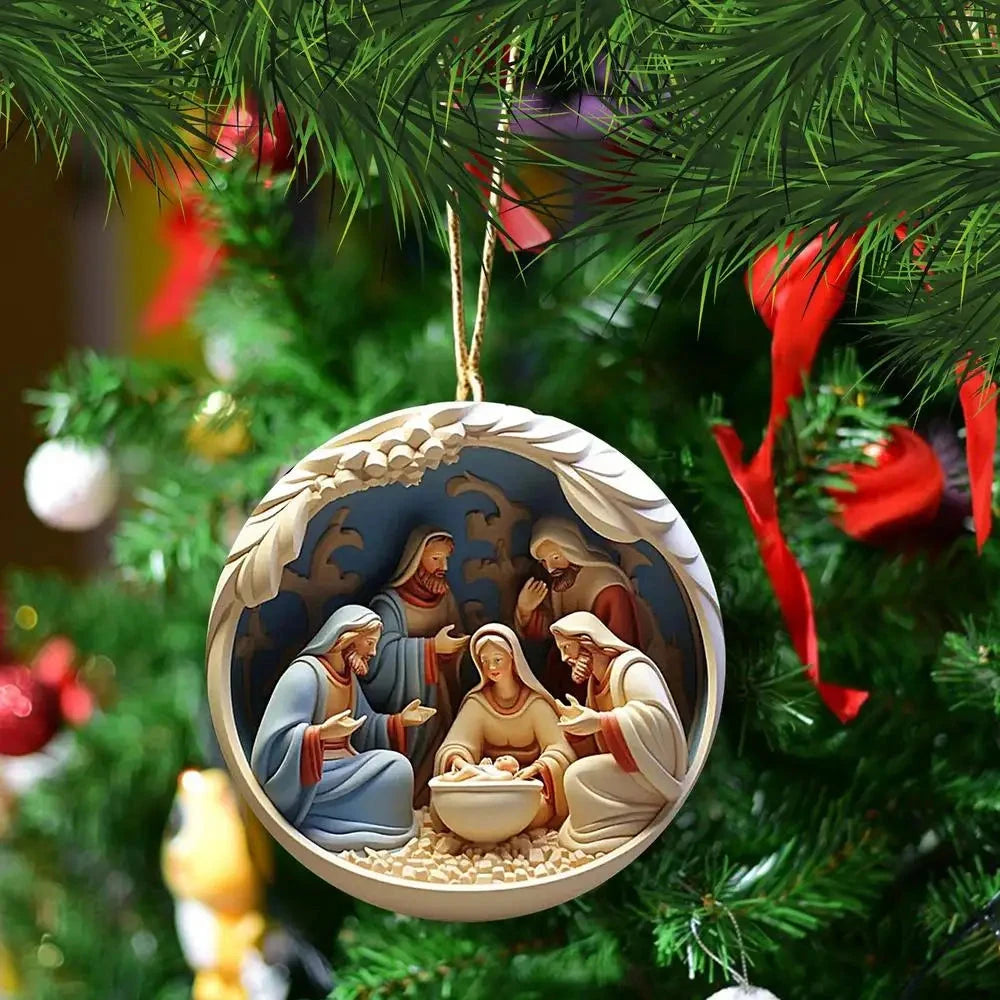 Christmas Tree Pendant Jesus Christ Hanging Ornaments Christmas Tree Ornament Christian Gifts Exquisite Xmas Ornaments Good Vibrations