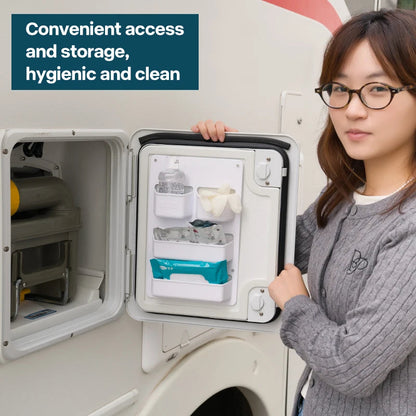 Camper RV Door Organizer Storage Box ABS Compartment Shelf for Motorhome Caravan Van Waste Tank Hatch Good Vibrations