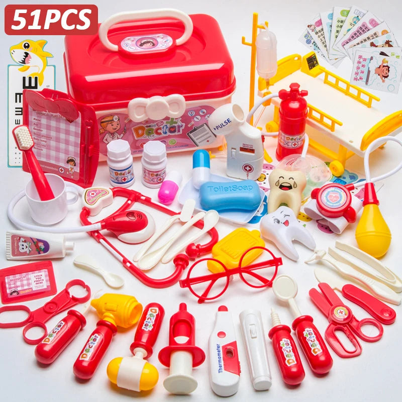 Doctor Set For Kids Pretend Play Girls Role-playing Games Hospital Accessorie Medical Kit Nurse Tools Bag Toys For Children Gift Good Vibrations