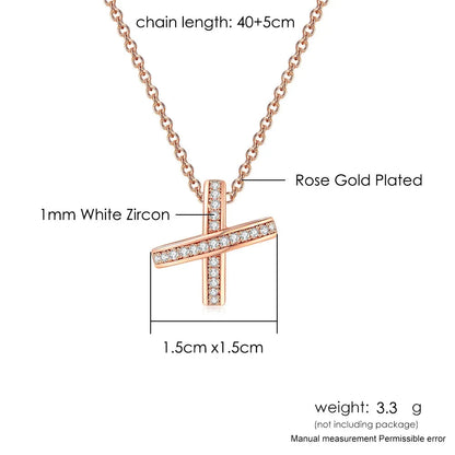 X Cross Pendants Necklace for Women Aesthetic Crosses Rose Gold Color Choker Chain on Neck Collar Necklace Fashion Jewelry N205 Good Vibrations