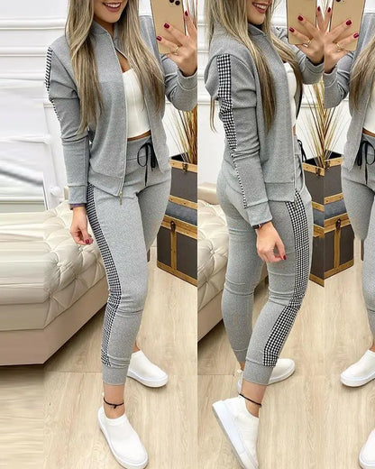 Ladies Commuter Wear Notched Collar Long-Sleeve Suit Jacket Casual Pants Elegant Office Work Clothes 2023 Fashion Two-Piece Set Good Vibrations