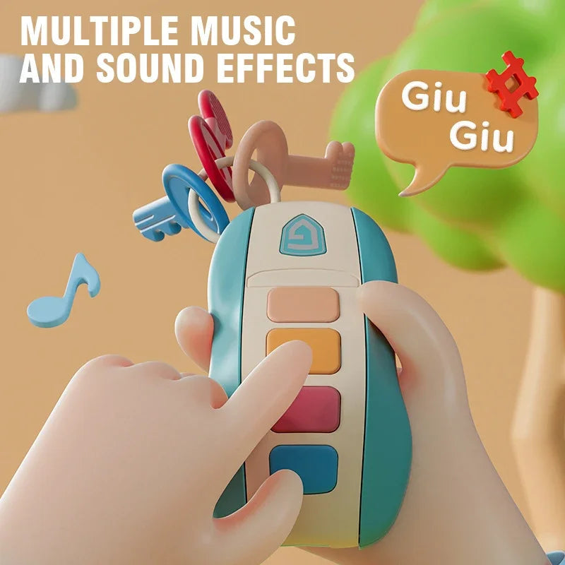 Music Car Key Baby Toys Pretend Play Simulated Car Key Smart Remote Car Voices Baby Educational Toys for Children Music Toy Gift Good Vibrations