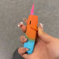 Metal Gradient Inflatable Rocker Lighter Windproof Pink Flame Butane Gas Outdoor Lighter High Beauty Gift for Men and Women Good Vibrations Adult Super Store