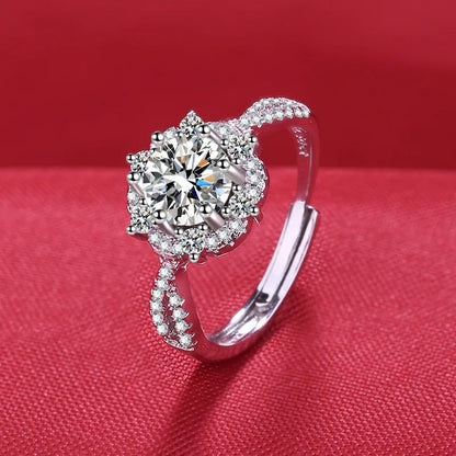 925 Sterling Silver Ring Hot AAA Zircon adjustable Size Engagement Rings For Women Wedding Ring Party Fashion Nice Jewelry Gift Good Vibrations