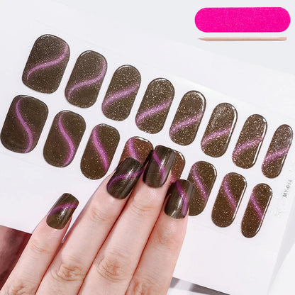 UV Semi-Cured Gel Nail Wraps Stickers Strips French Long Lasting Full Cover LED Gel Semi Cured Nail Sliders For Nail Extension & Good Vibrations