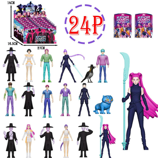 24 pieces/set Kpop Devil Hunter Blind Box Action  Derpys Tiger Rumi Mira Zoey Sussy Doll Fan Gift Birthday and Christmas gifts Good Vibrations