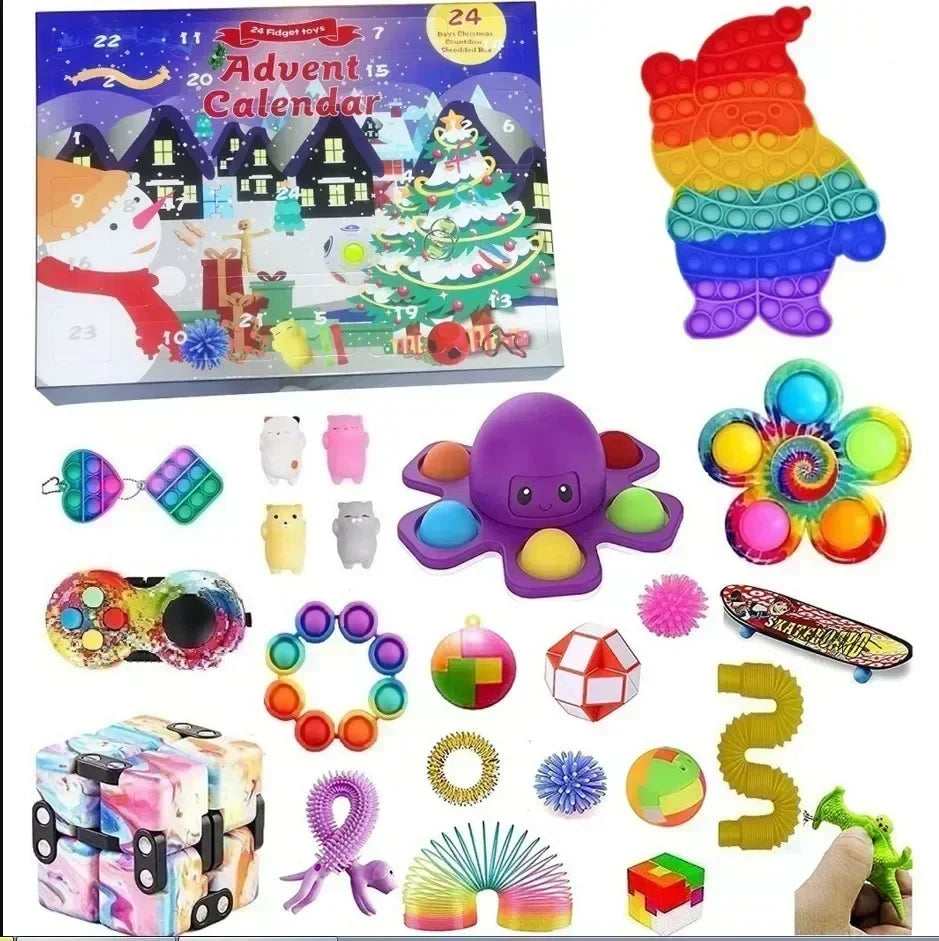 Christmas Advent Calendar for Kid girls boys gift Set for Chritmas Party 24 Days Countdown Calendar calendario de adviento Good Vibrations