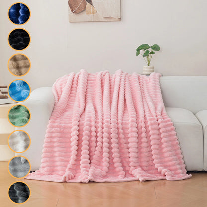 1pc flannel blanket - soft, comfortable, warm nap blanket, Christmas exquisite gift blanket, available in multiple colors Good Vibrations