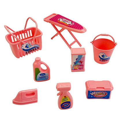 Doll House Furniture Bed Table Chair For 11.8inch 30cm Doll Plastics Cleaning Tools Accessories Mini Furniture Model Gifts Toys Good Vibrations