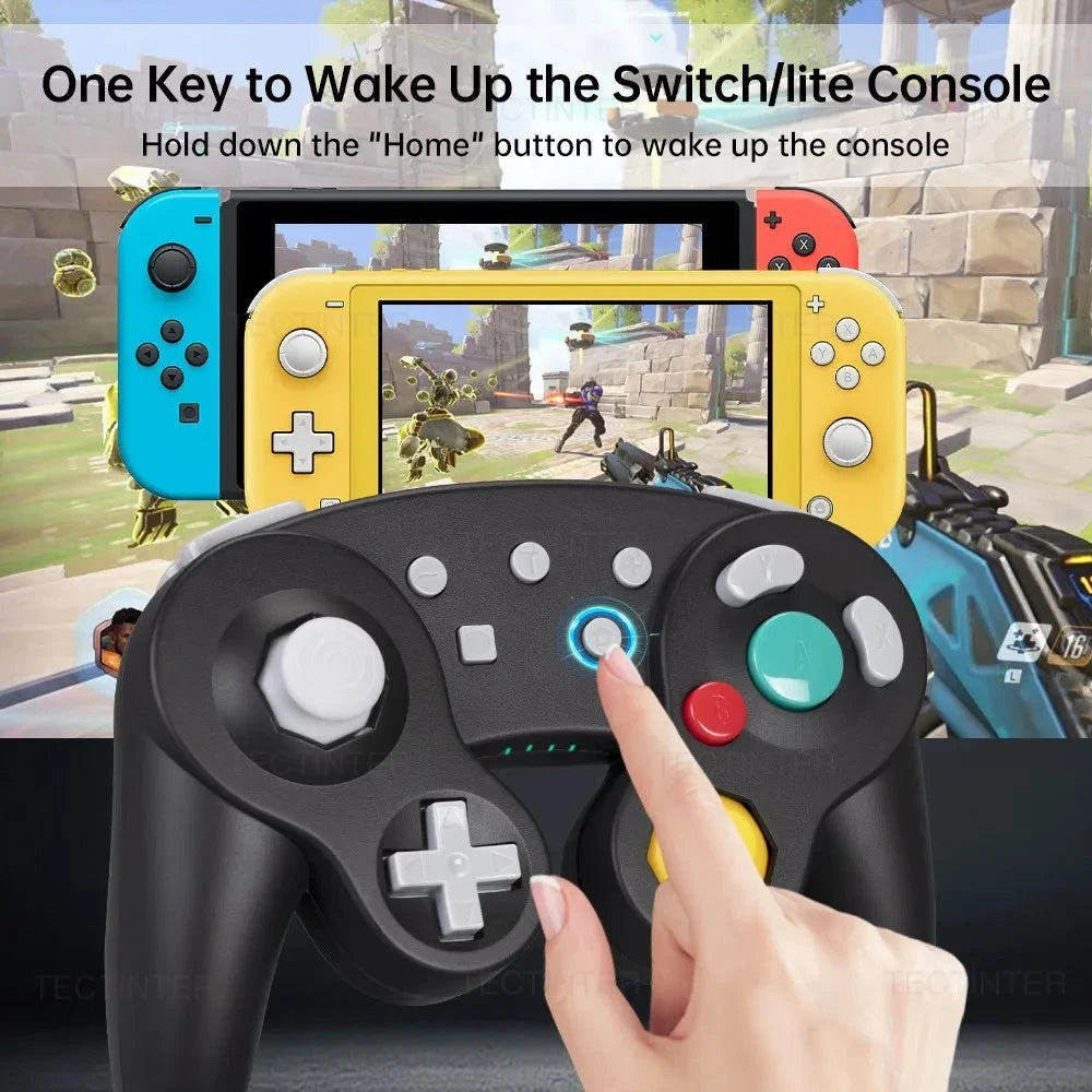 Bluetooth-Compatible Gamecube Controller For NS Switch 2/Switch Console Gamepad For Steam/Andriod/PC Joystick with Turbo Functio Good Vibrations