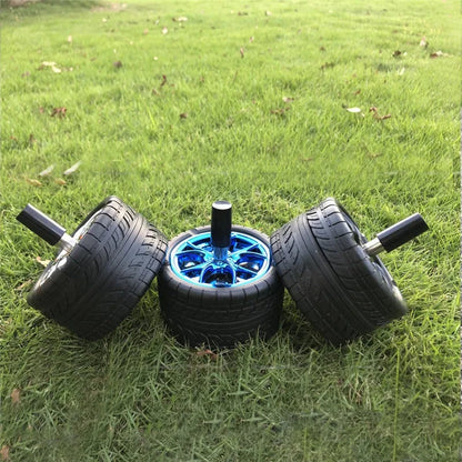New Creative Tyre Hub Rotating Style Fashion Ash Tray Alloy Round Smokeless Press Up Ashtray portable ashtray Good Vibrations Adult Super Store