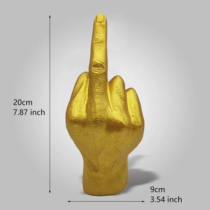 Desk Ornaments Of Middle Finger Statue Upright Middle Finger Arts Crafts Desktop Gesture Figurine Sculpture Living Room Dec Good Vibrations