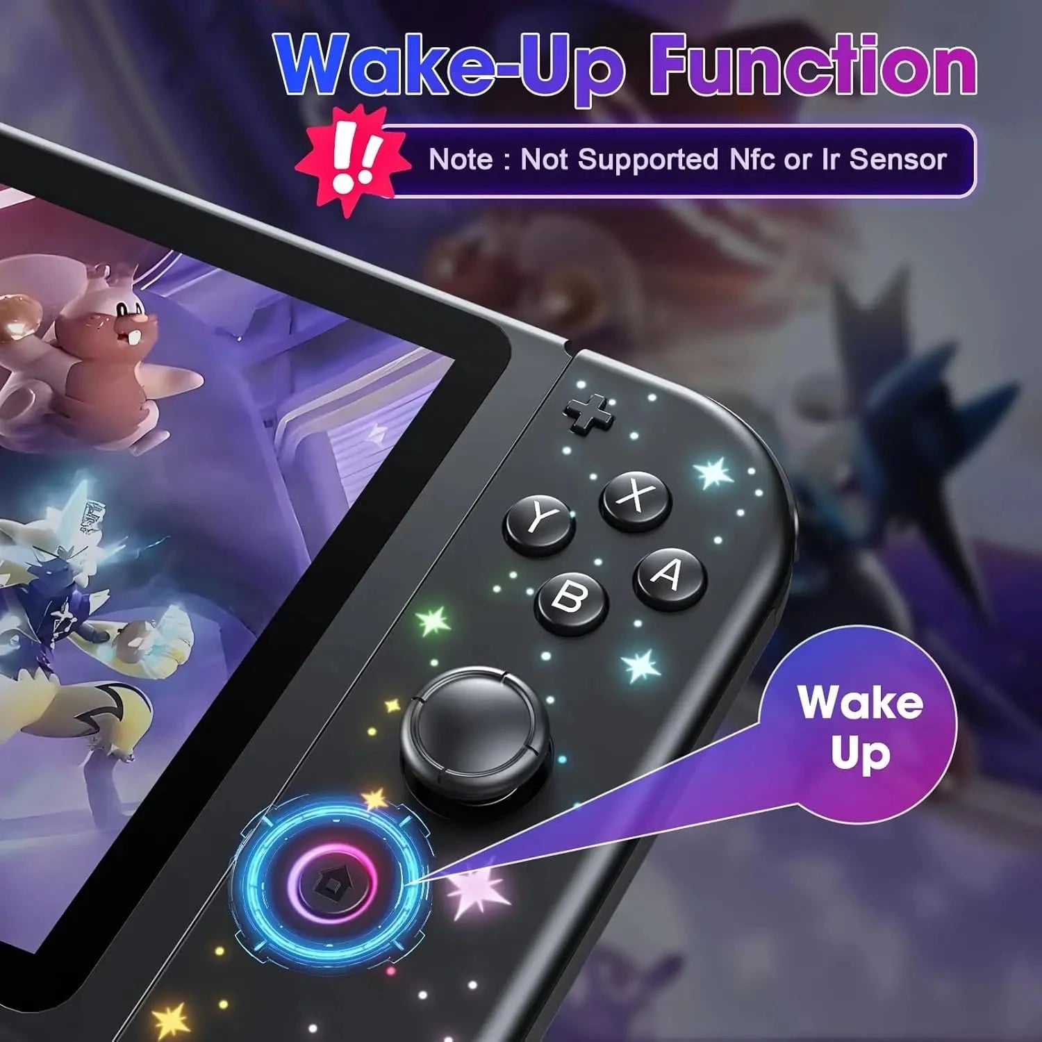 Replacement for Switch Joycon, Controller for Switch/Lite/OLED, with 6-Axis Gyro, Dual Vibration, Motion Control, Screenshot Good Vibrations