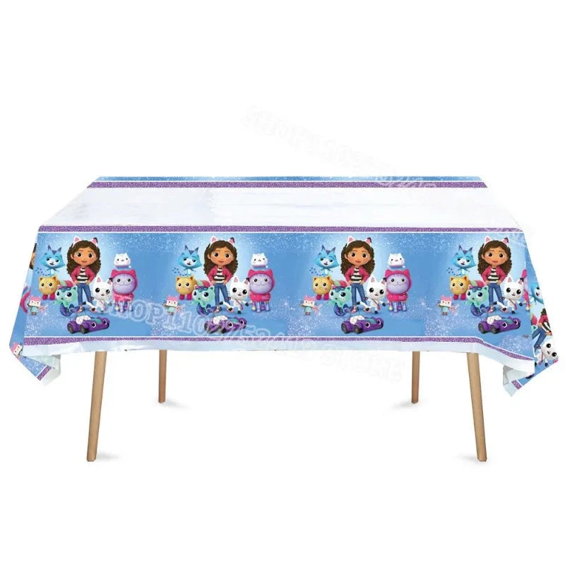 Gabby Dollhouse Birthday Party Supplies Kids Disposable Tableware Backdrop Cake Decoration Girl Baby Shower Numbers Balloon Gift Good Vibrations