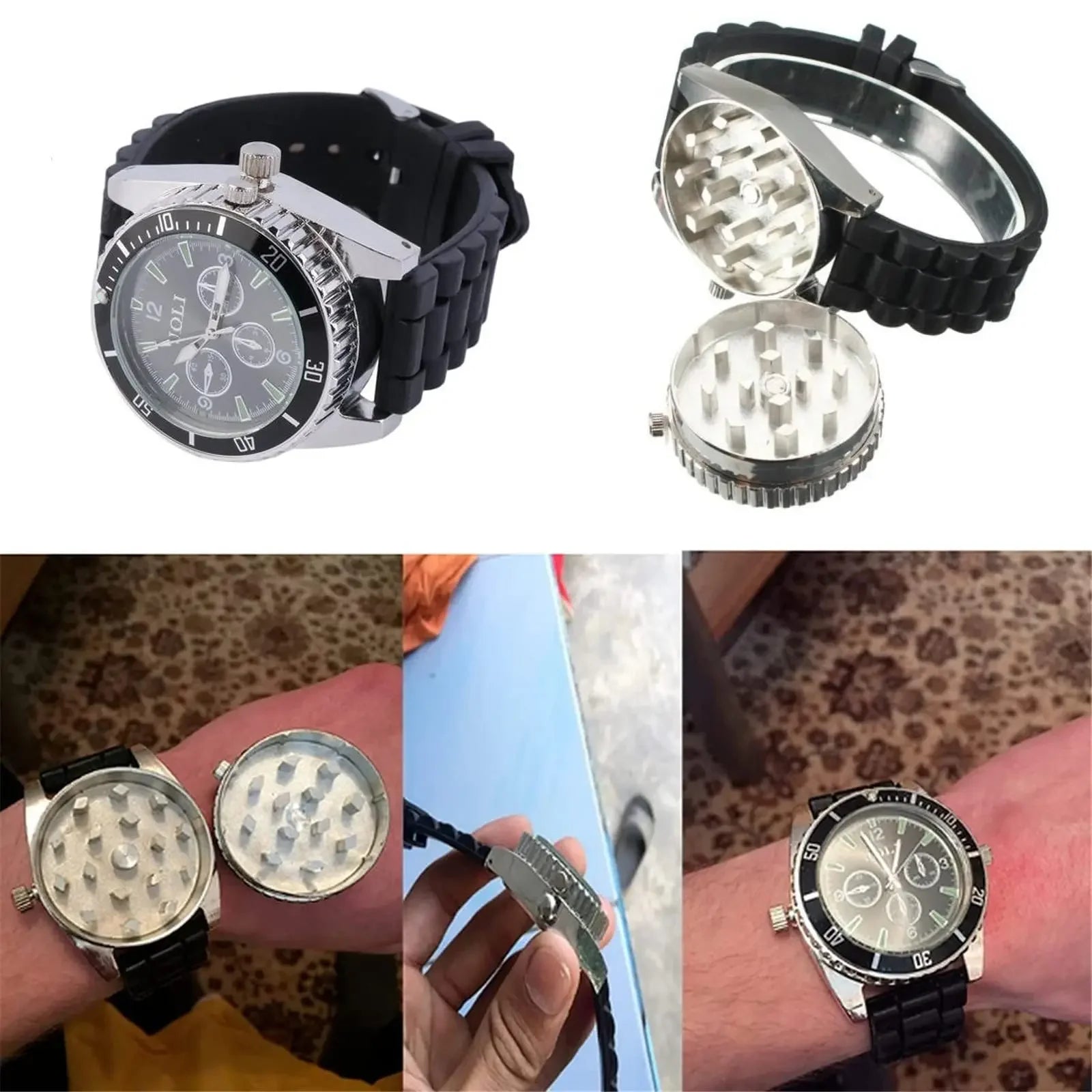 HAPPY Fashion Watch Manual Tobacco Grinders for Smoking Herbal Crusher Grinder Portable Grinding Grass Herb Tools Gift for Men Good Vibrations
