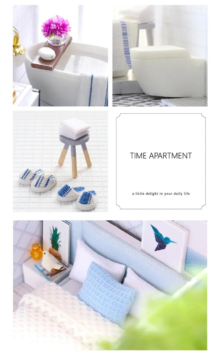 DIY Doll House Miniature Dollhouse With Furnitures Wooden House Miniaturas Toys For Children New Year Christmas Gift A Good Vibrations