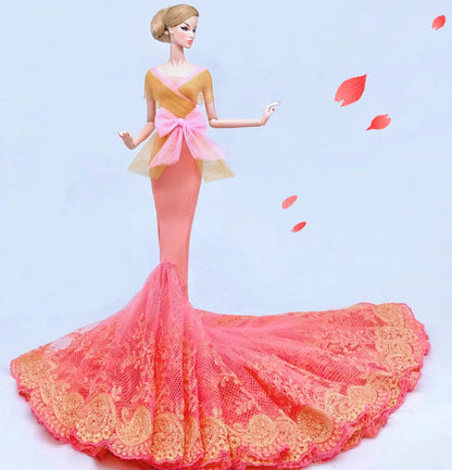 hot Wedding Dress for 30cm bjd Doll Princess Evening Party Clothes Wears Long Dress Outfit Set 30cm 1/6 clothes accessories Good Vibrations