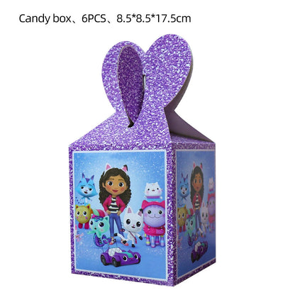 Gabby Doll House Birthday Party Decoration Cat Cutlery Cup Plate Stickers Baby Shower Children's Party Balloon DIY Toy Supplies Good Vibrations