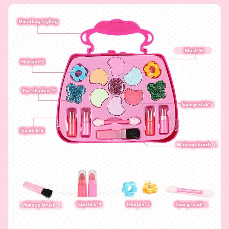 Baby Girls Make Up Set Toys Pretend Play Cosmetic Bag Beauty Hair Salon Toy Eye Shadow Makeup Tools Children Pretend Play Toys Good Vibrations