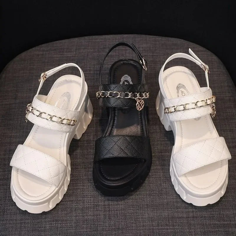 Heeled High Heels Roman Style Pumps Woman Shoes Sabot Sandals for Women Anti Slip Hot Wholesale Summer Offers Shoe Sales Good Vibrations