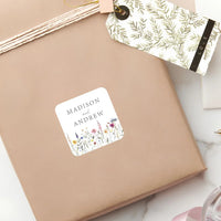 Custom Square Wedding Sticker, Personalized Wedding Stickers, Customizable Wedding Sticker, Wedding Thank You Stickers Good Vibrations