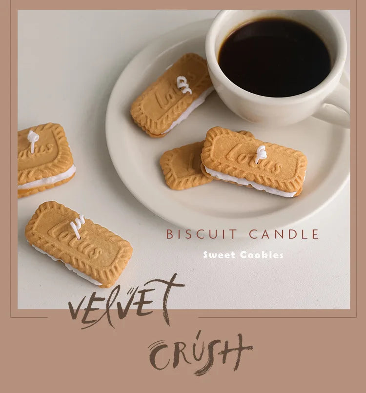 Cute Handmade Biscuit Candle Scented Candle Aromatherapy Soy Wax Candle Wedding Birthday Candles Party Home Decoration Good Vibrations