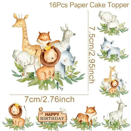 Jungle Safari Birthday Decoration Jungle Animals 1st Birthday Gifts Decoration Wild One Birthday Tableware Baby Shower Decor Good Vibrations