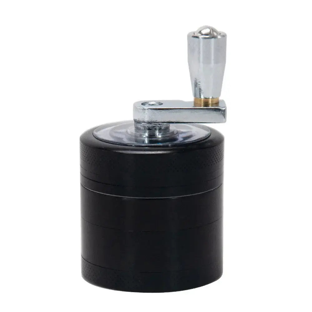 4-layer zinc alloy herbal grinder, 40mm, black; durable kitchen spice mill accessory.