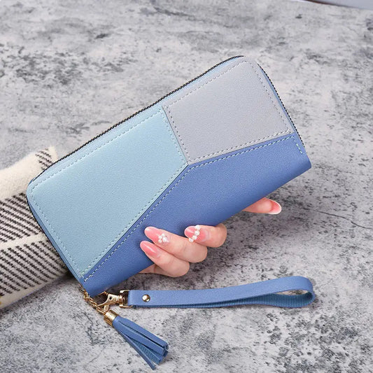 Fashion Zipper Wallets Womens Long Purses Handbags Coin Purse Cards Holder PU Leather Clutch Wallet Good Vibrations
