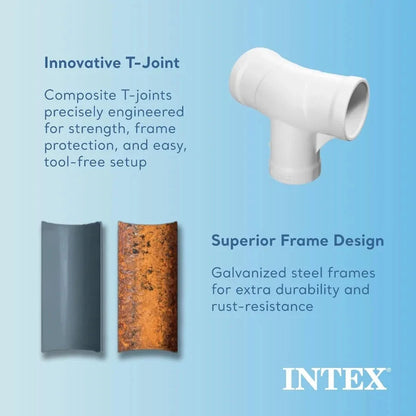 28266EH 7'L x 5'W x 235 8H Rectangular Metal Frame Above Ground Outdoor Backyard Swimming Pool with 439 Gallons Water Capacity Good Vibrations