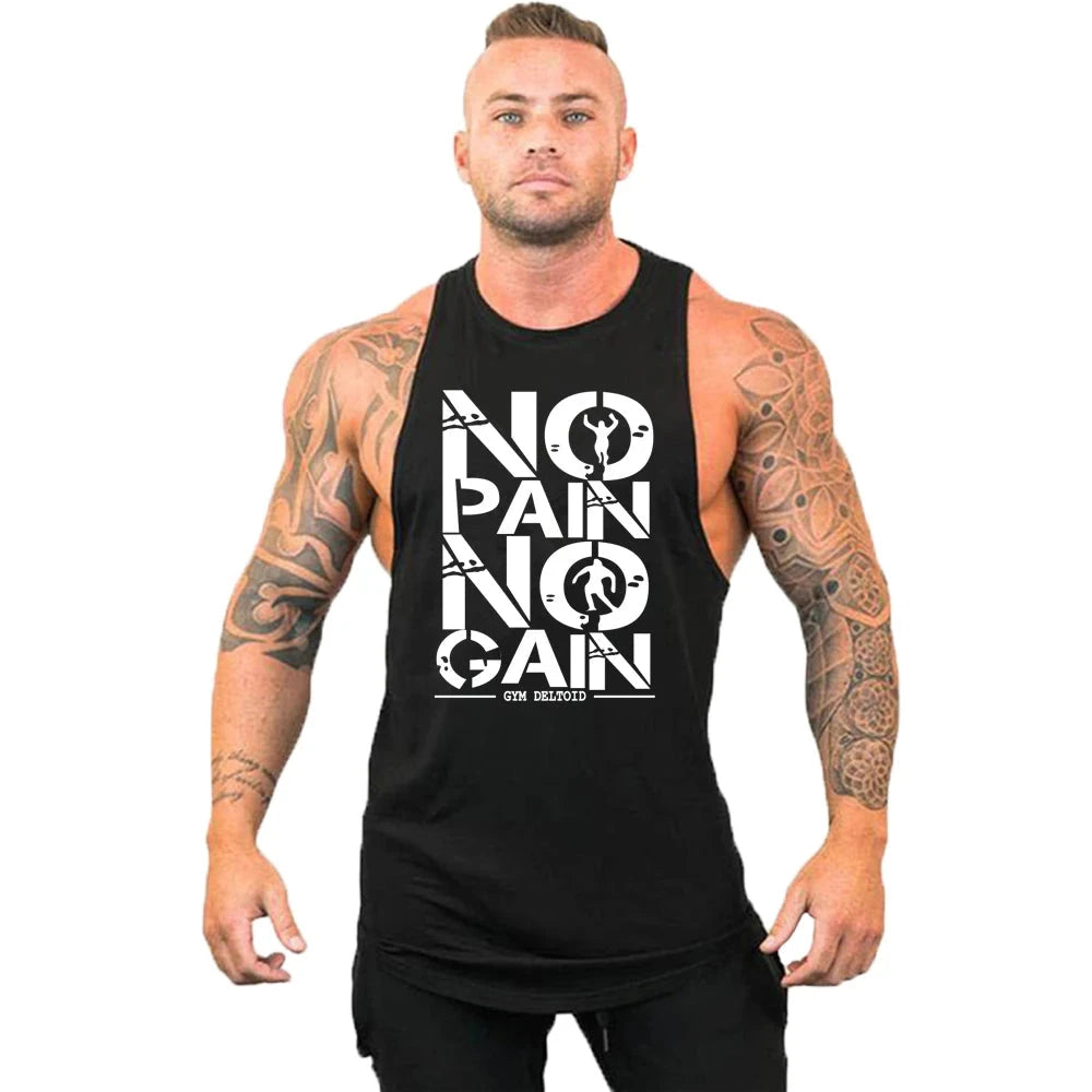New fashion pure cotton sleeveless shirt vest men's fitness shirt men's undershirt bodybuilding exercise fitness vest fitness me Good Vibrations
