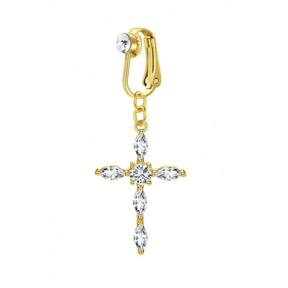 Fake Belly Ring Bell Button Rings Fake Belly Piercing Love Heart Butterfly Dangle Clip On Umbilical Navel Cartilage Earring Clip Good Vibrations Adult Super Store