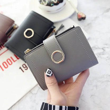 New Fashion Short Women's Wallet Zipper Card Holder Cute Female Coin Purse High Quality PU Wallets For Girls Good Vibrations