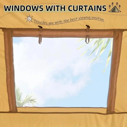 Inflatable Camping Tent, 15.5x11.7 ft, Mosquito Net, 4-Season Waterproof, Sunproof, Includes Pump, Family Outdoor Tent Good Vibrations