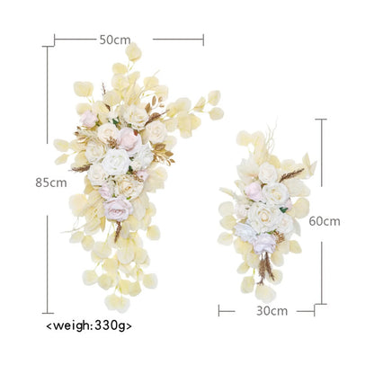 Large 2Pcs Artificial Flower Swag Floral Swag Garland Wedding Arch Flowers Kit for Sign Rustic Artificial Floral Swag Arch Decor Good Vibrations