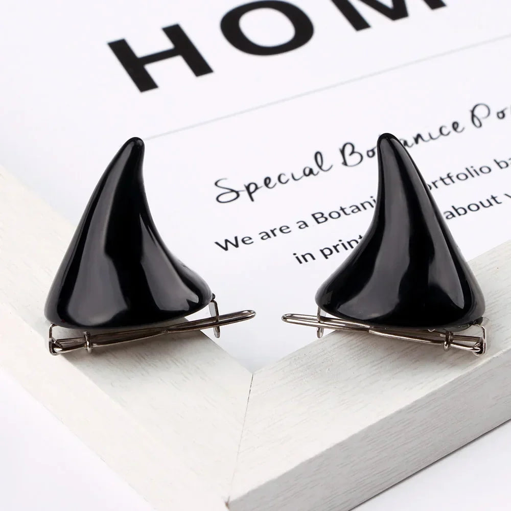 Halloween Hair Accessories Clip 1 Pair Small Demon OX Horn Hairpins Gothic Party Cosplay Costume Pin Hairpins Costume Horn Good Vibrations