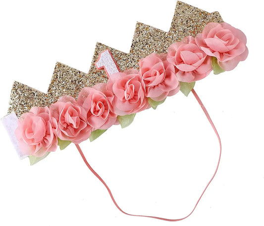 One Year Old Birthday Party Decor Pink Crown Hat Rose Princess Theme Parti Supplies Happy 1st  Girls Favor Birthday Party Decor Good Vibrations