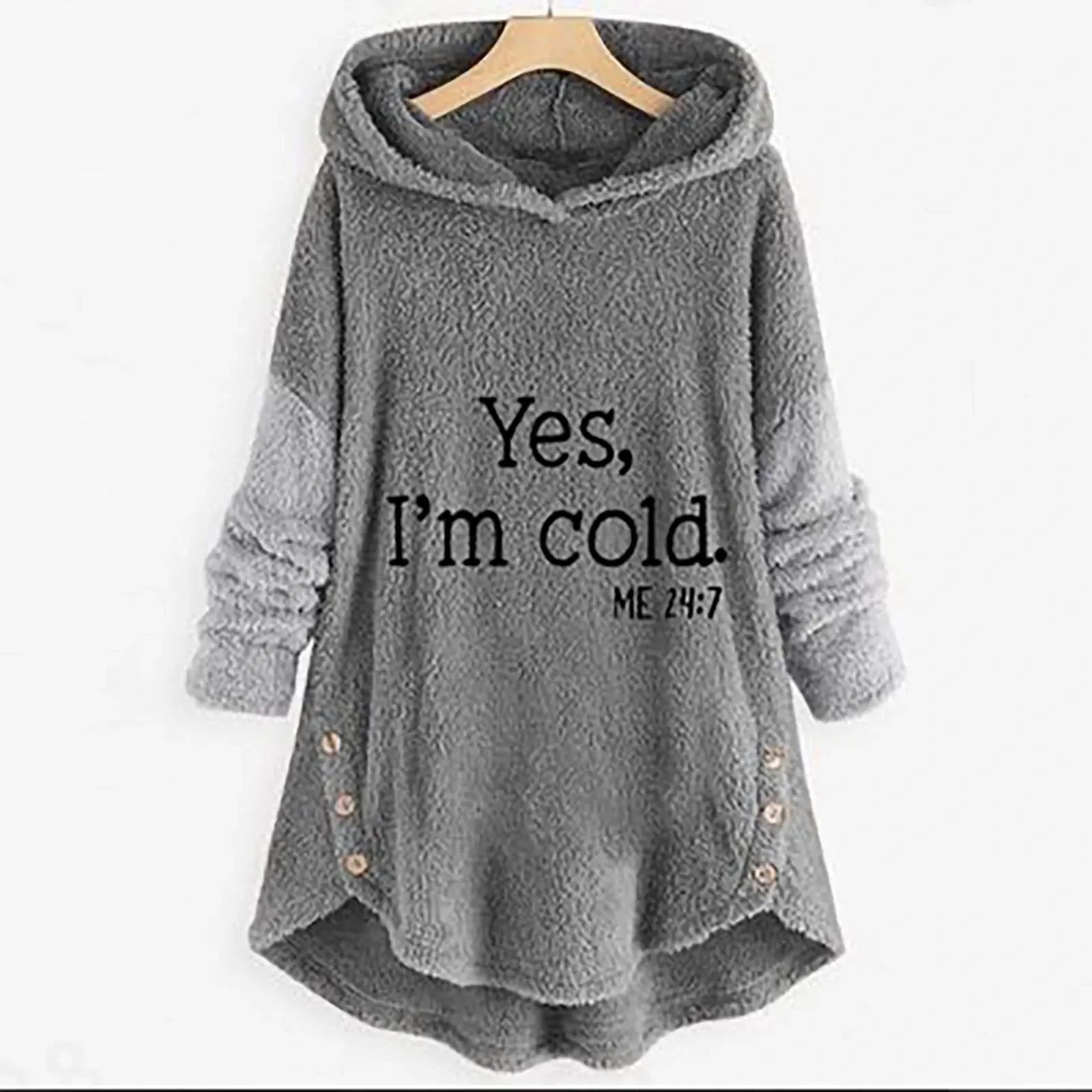 Letter Embroidered Patchwork Fleece Sweatshirt Autumn Winter Long Sleeve Loose Long Hoodie Coats Pocket Warm Plush Hoodie Tops Good Vibrations