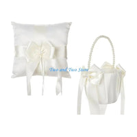 HX6F Handmade Punnet Pillow Rings Bearer Basket for Enchanting Wedding Ceremony Good Vibrations