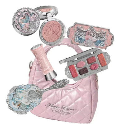 Makeup Set Flower Knows Swan Ballet Series Six Color Eyeshadow Palette Embossed Blusher Shine Lipstick Kit Maquiagem With Bag Good Vibrations