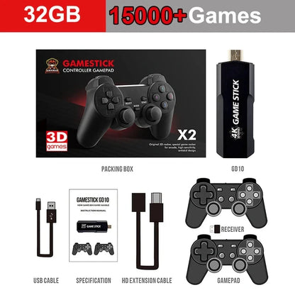 2025 New Video Game Console Double Wireless Controller Game Stick Retro Game Console 4K HD 128G 40000 Games 2.4G For PSP PS1 GBA Good Vibrations