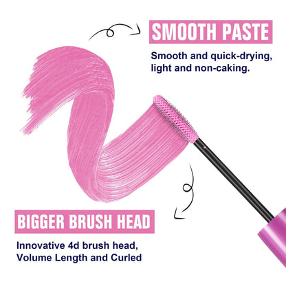 Colorful Silk Mascara Blue Red Black Cream Length Waterproof Smudge-Proof Colored Thickening Lengthening Curling Makeup Cosmetic Good Vibrations