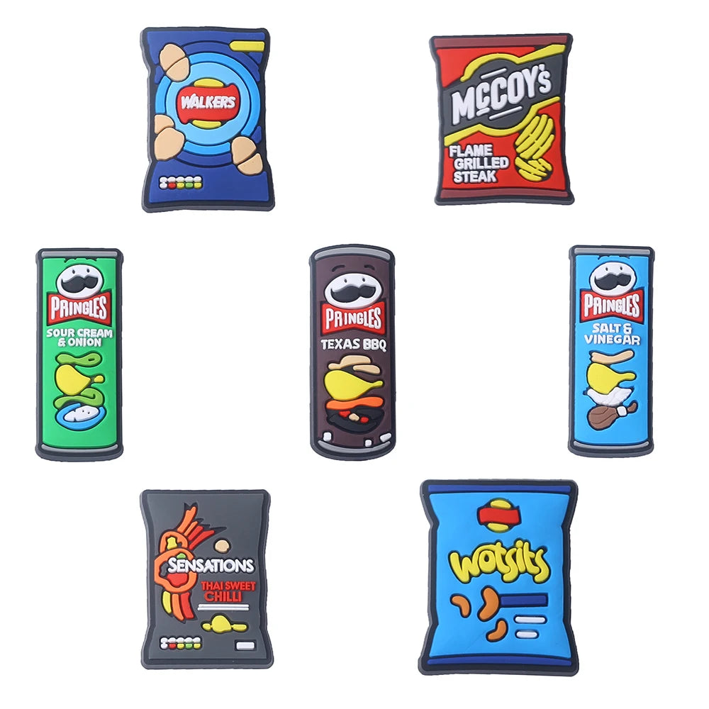 7-18pcs/SET Crisps Plush Toy Series for Shoe Charms Accessories DIY Decoration for Classic Clog Kids Gifts Good Vibrations