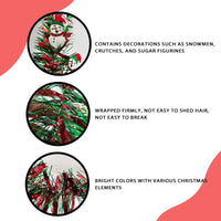 2M Merry Christmas Decorations Strip Ribbon Christmas Tree Ornament Bears Gingerbread People Snowmen New Year Supplies Red Green Good Vibrations