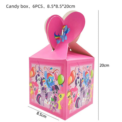 My Little Pony themed children's birthday party supplies, girls' first birthday tablecloth, tableware, paper cups, flag-raising Good Vibrations