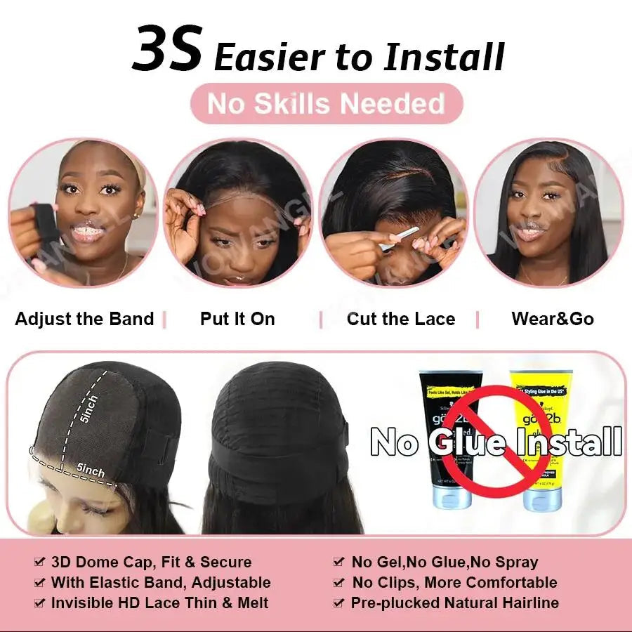 Wow Angel 7x7 HD Lace Closure Wigs 34inch Body Wave Wigs Remy Hair 6x6 HD Lace Closure Human Hair Wigs Pre Plucked Glueless Wigs Good Vibrations