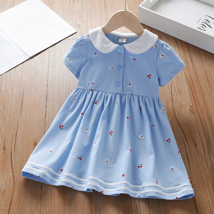 Girls Clothes 2025 New Summer Princess Dresses Short Sleeve Kids Dress Baby Dresses for Children Clothing 2-6Y Good Vibrations